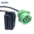 9Pin 2Male to OBD2 16pin Female 2 in 1 Truck Diagnostic Adapter Cable OBD Converter Cable for Truck